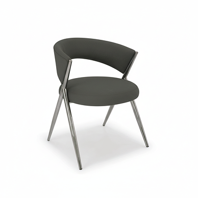 Cadeira Ayla Estrutura Aço Inox Estofada Alto Padrão