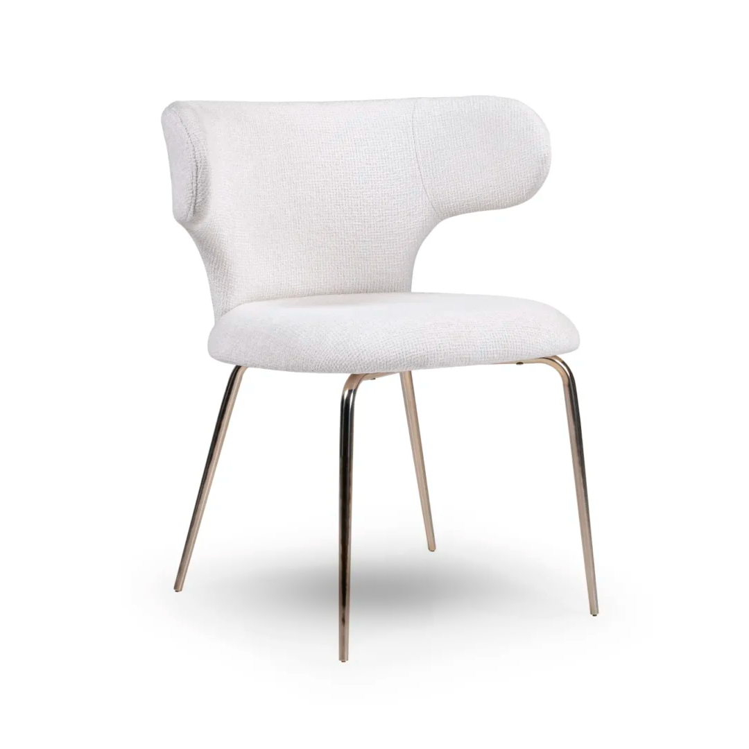 Cadeira Giratória Loai com Estrutura em Aço Inox e Estofado Premium