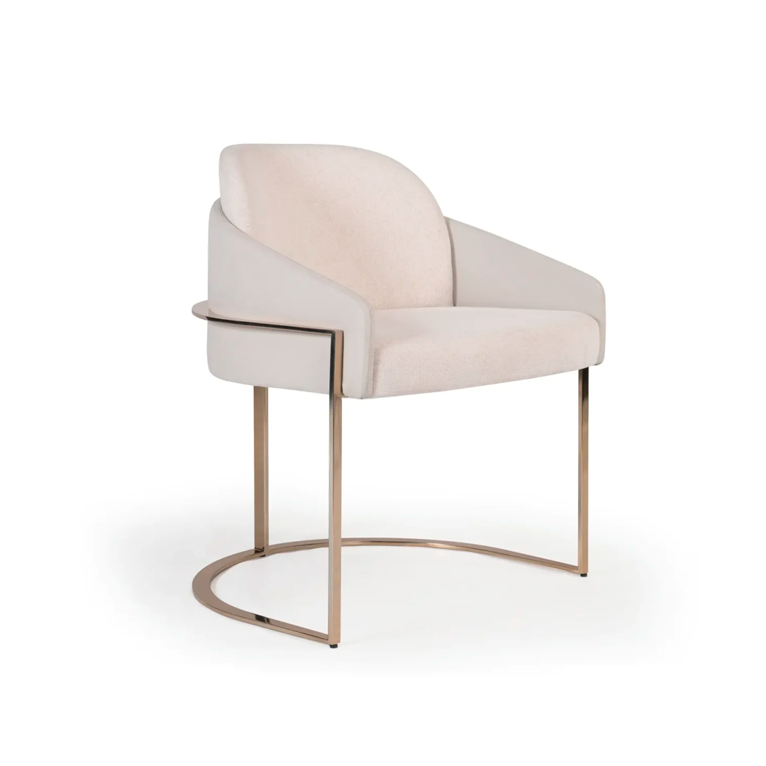 Cadeira Louise Estrutura Aço Inox com Estofado Personalizado