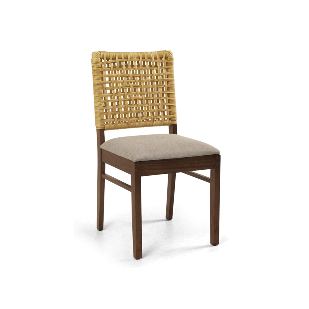 Cadeira Asti Trama Sintética Madeira Maciça