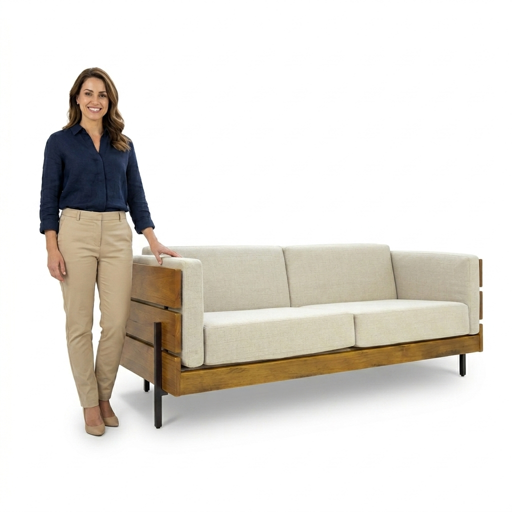 Sofá Detroit três lugare com 1,89 cm