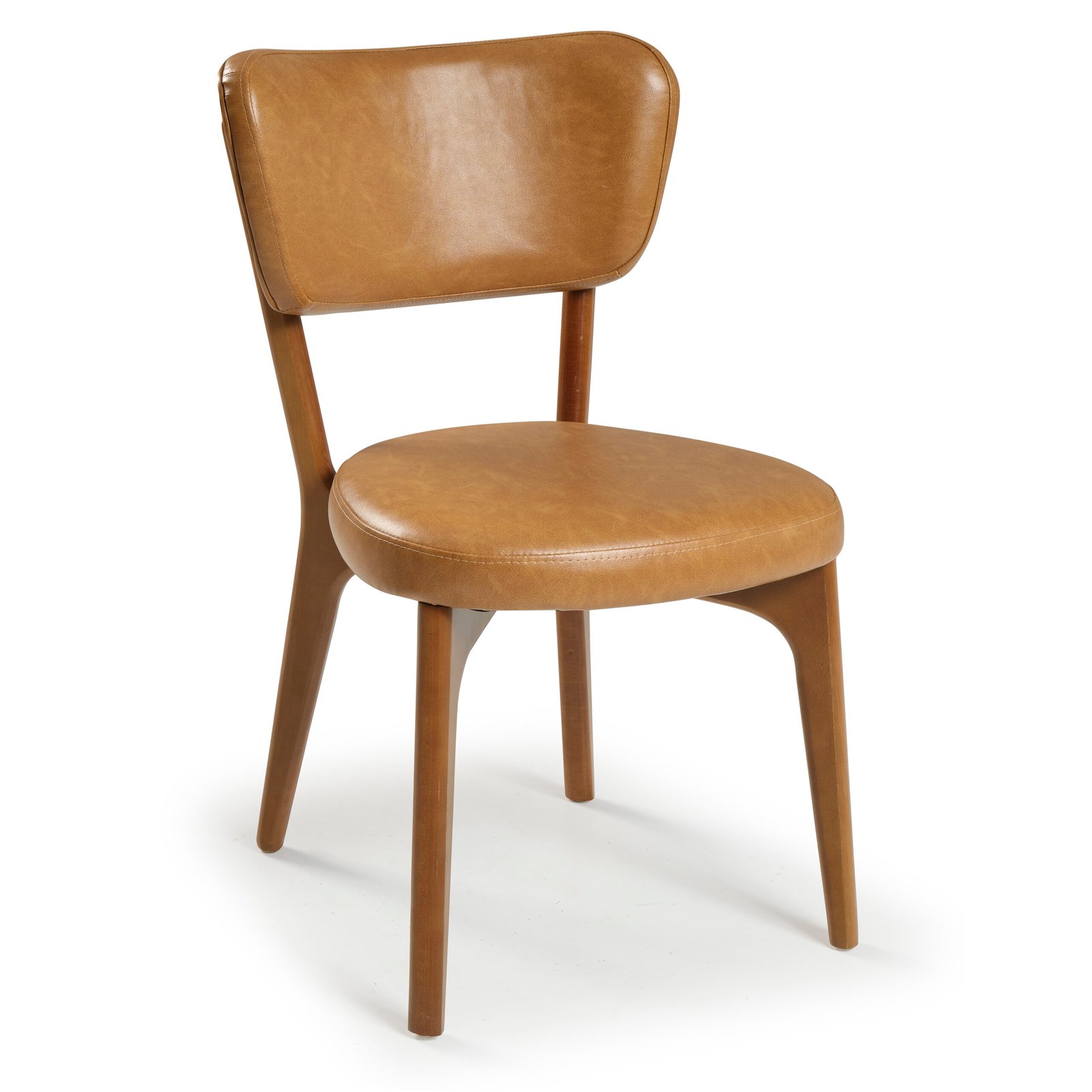 Cadeira London Estofada em Courino com Estrutura de Madeira Maciça