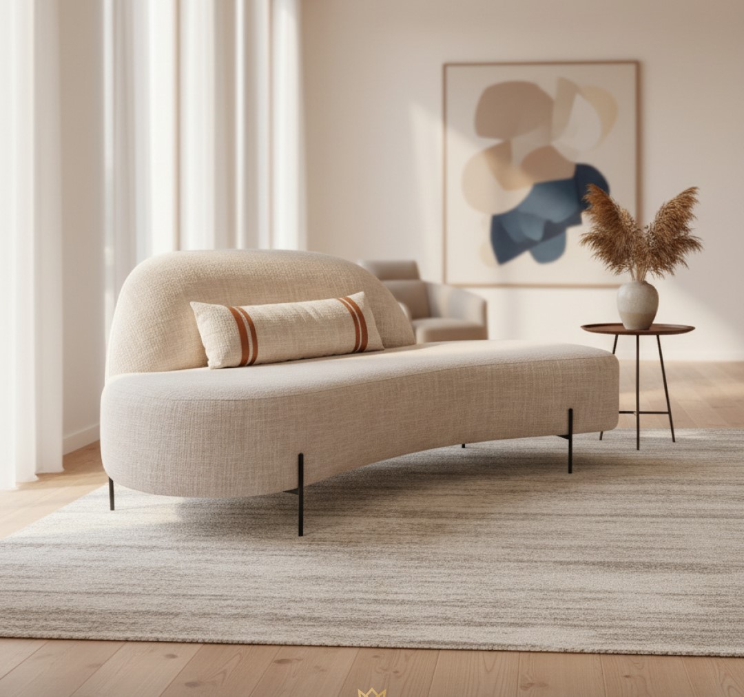 Sofá Sier personalizável design curvado contemporâneo