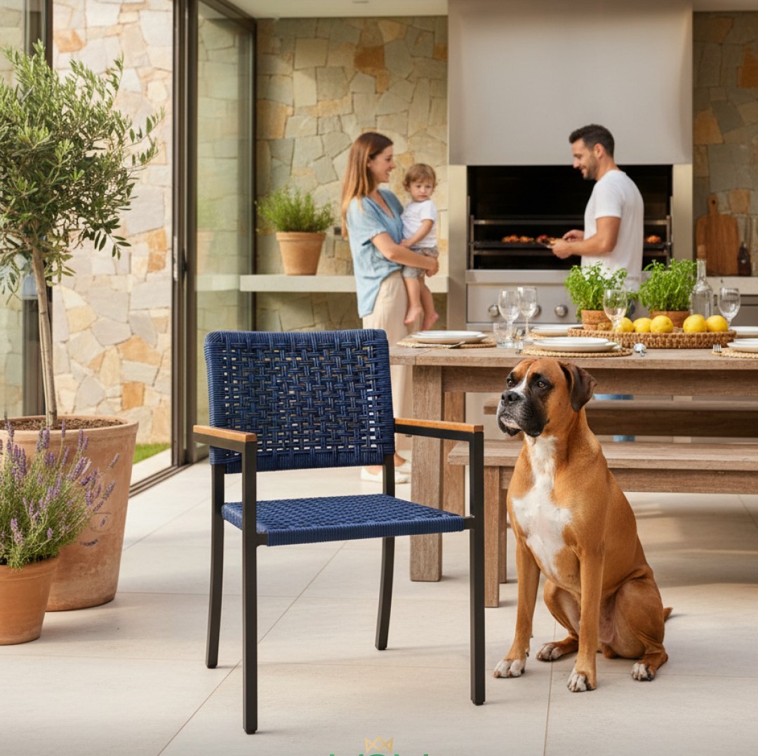 Cadeira Orion Corda Náutica com Braços