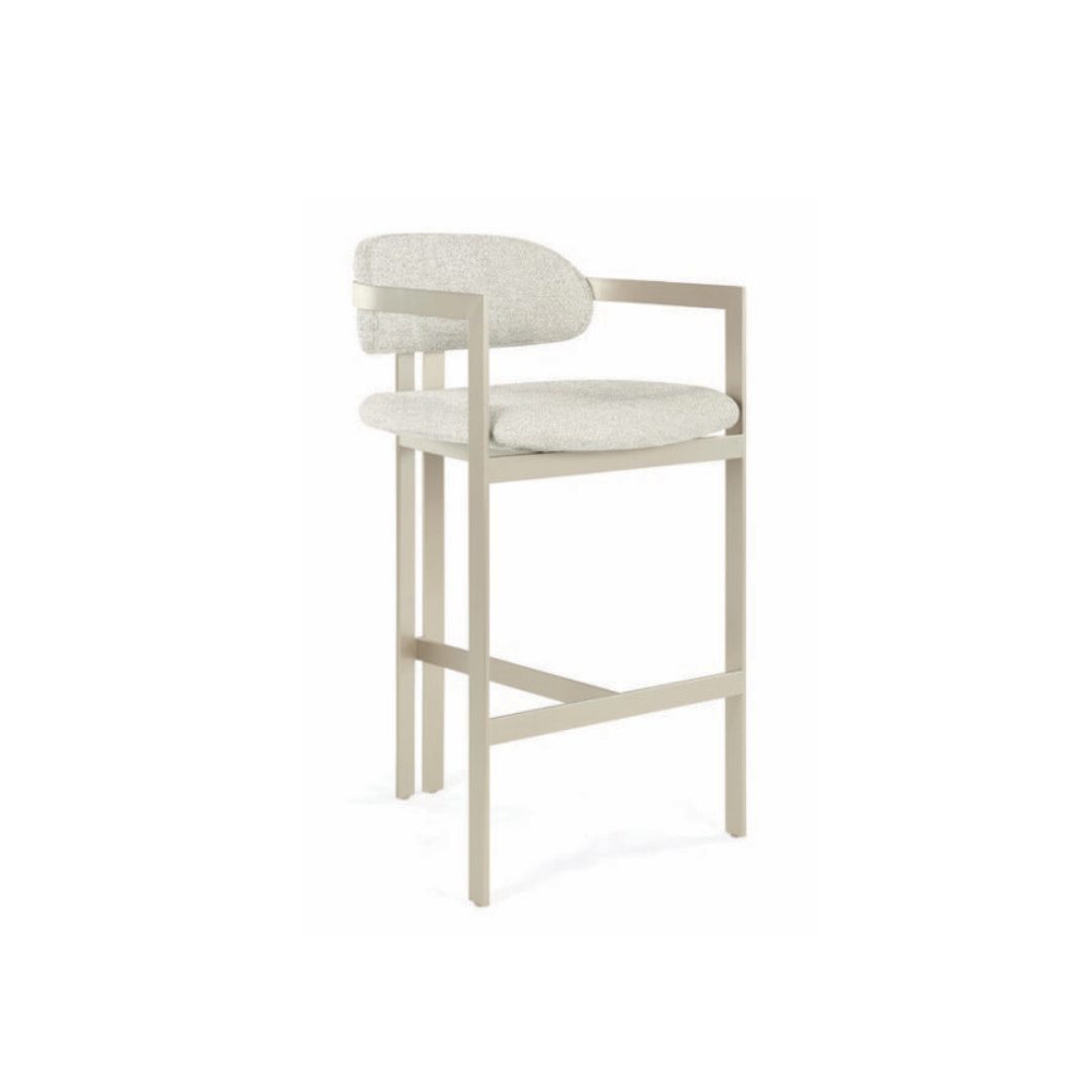 Banqueta Cloe Personalizável Base Inox e Estofamento Premium