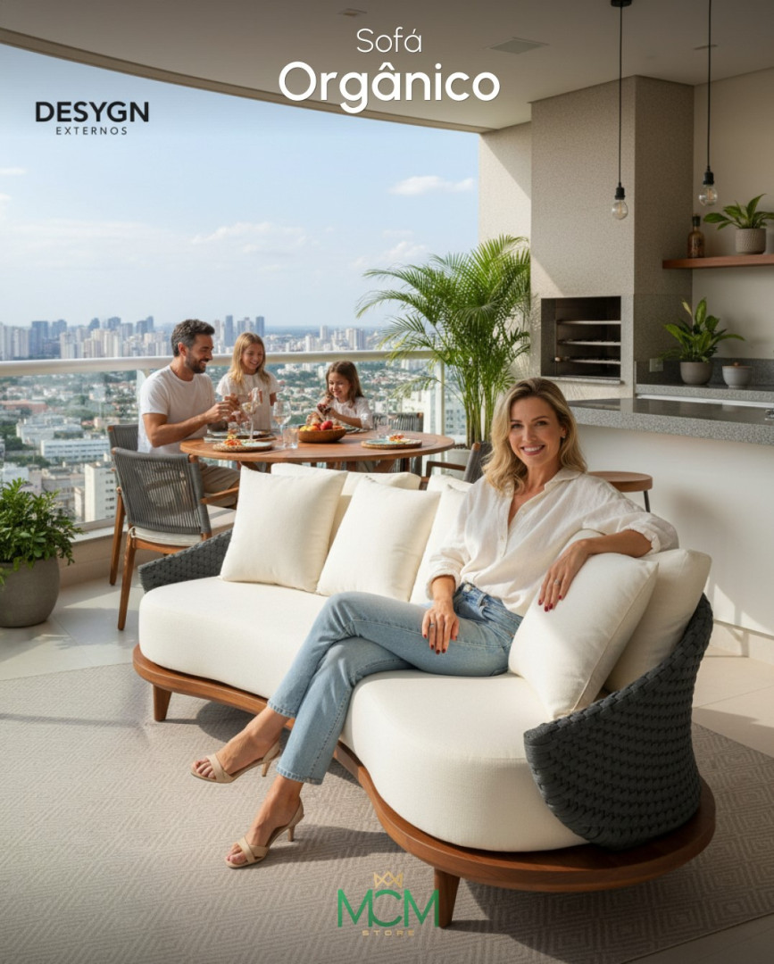 Sofá Orgânico Estrutura Alumínio e Corda Náutica