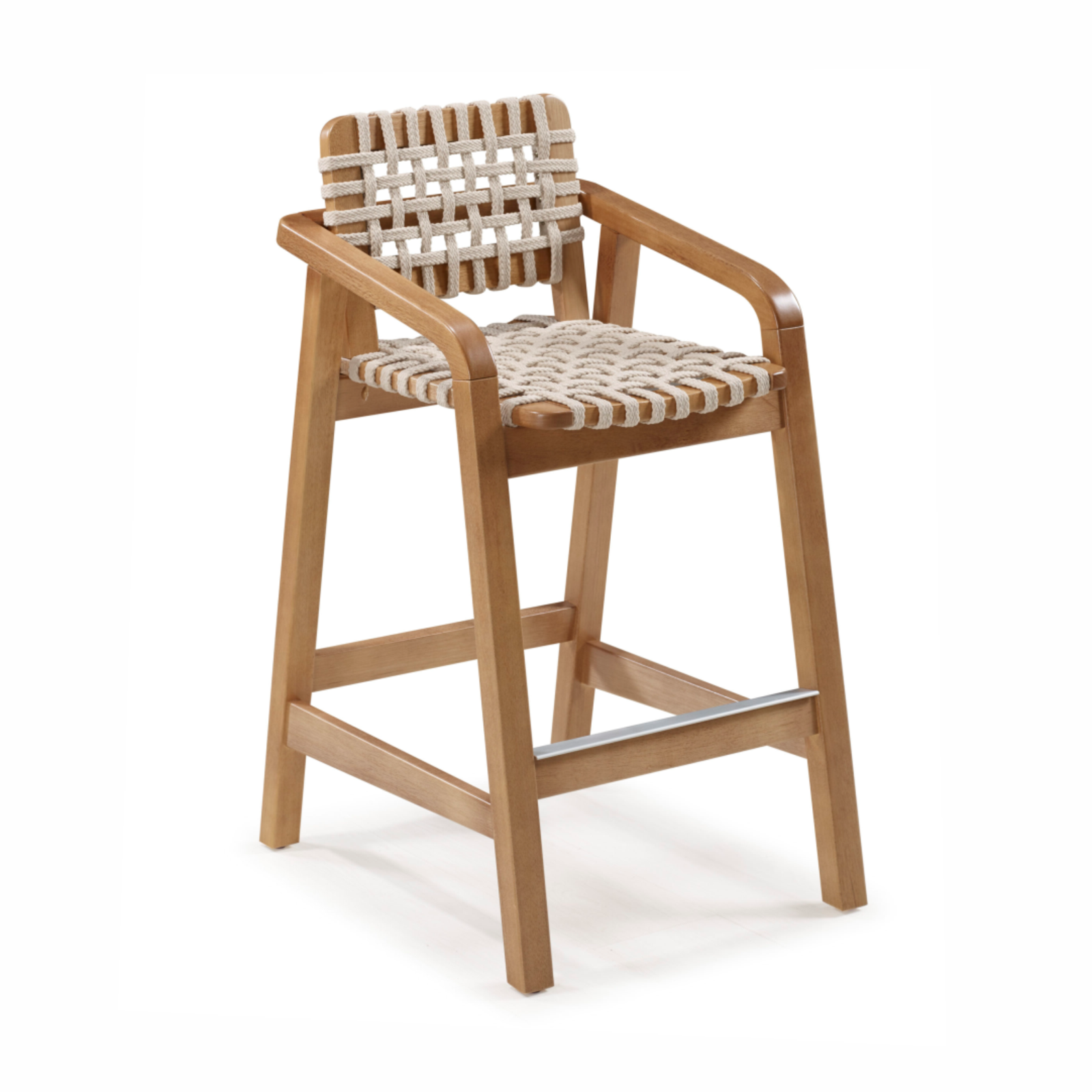 Banqueta Amores Personalizável em Madeira Maciça e Corda Náutica