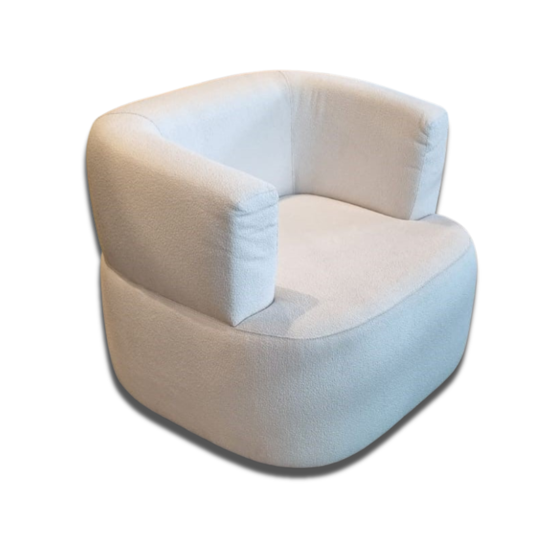 Poltrona Abraccio com Revestimento Personalizável e Base Giratória