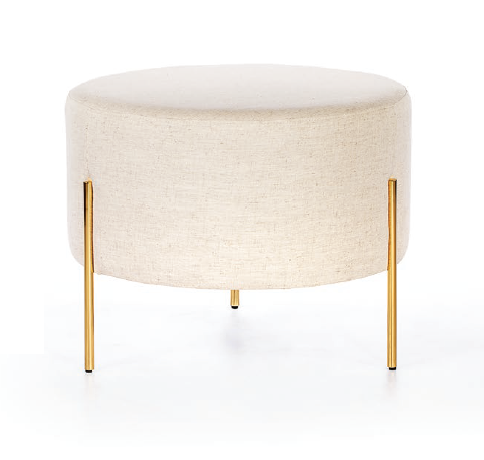 Puff Luck estofado em aço Inox 0,60 cm