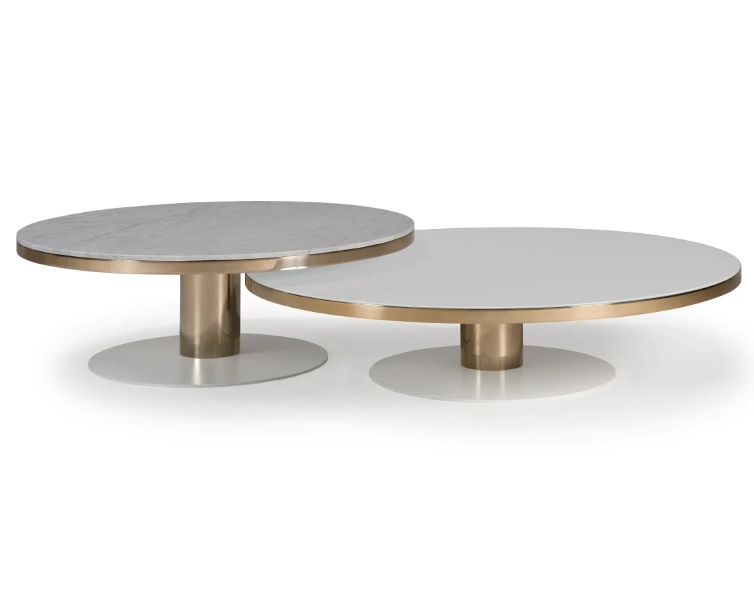 Mesa de Centro Quinn em Aço Inox
