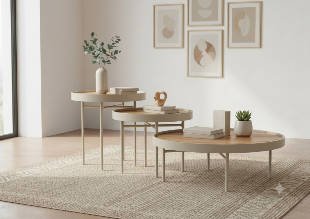 Conjunto de mesa de centro Adan em aluminio