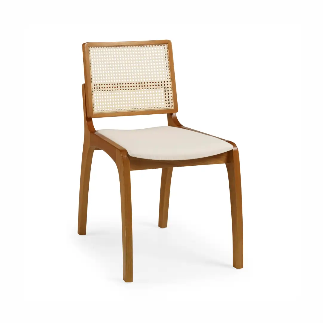 Cadeira Elbros madeira e tela portuguesa transçada