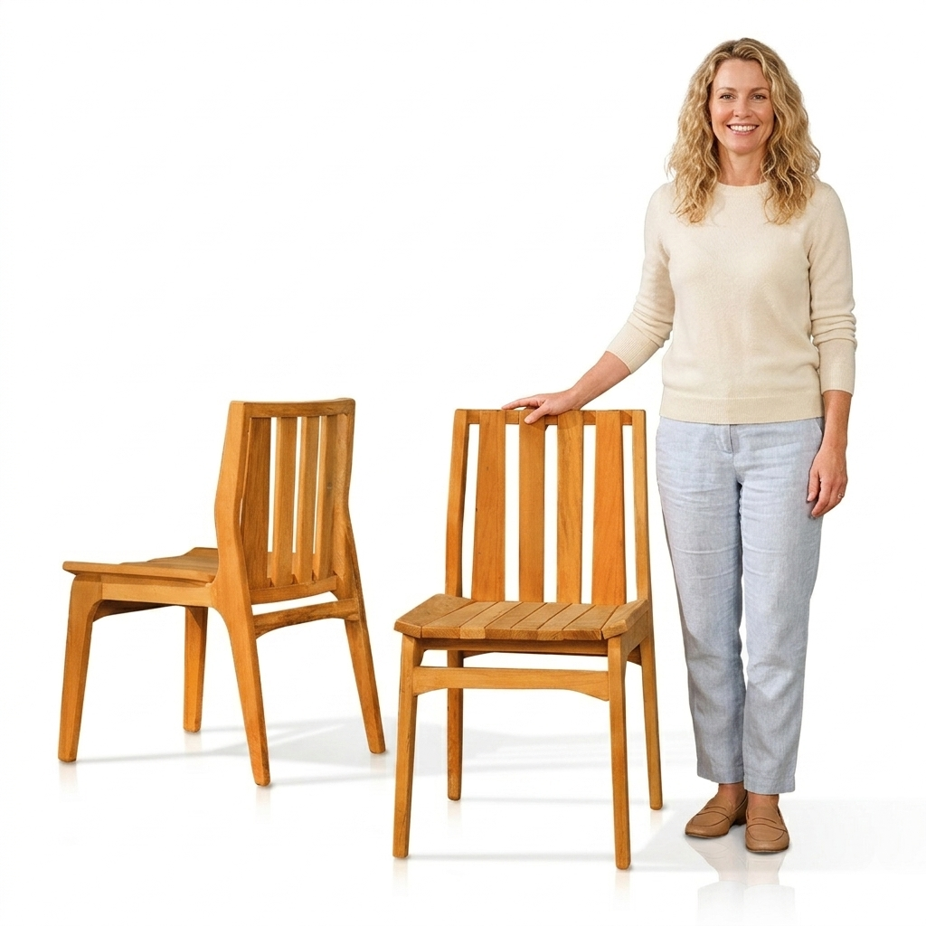 Cadeira Bertha Ripada em Ipê Rosa de Demolição