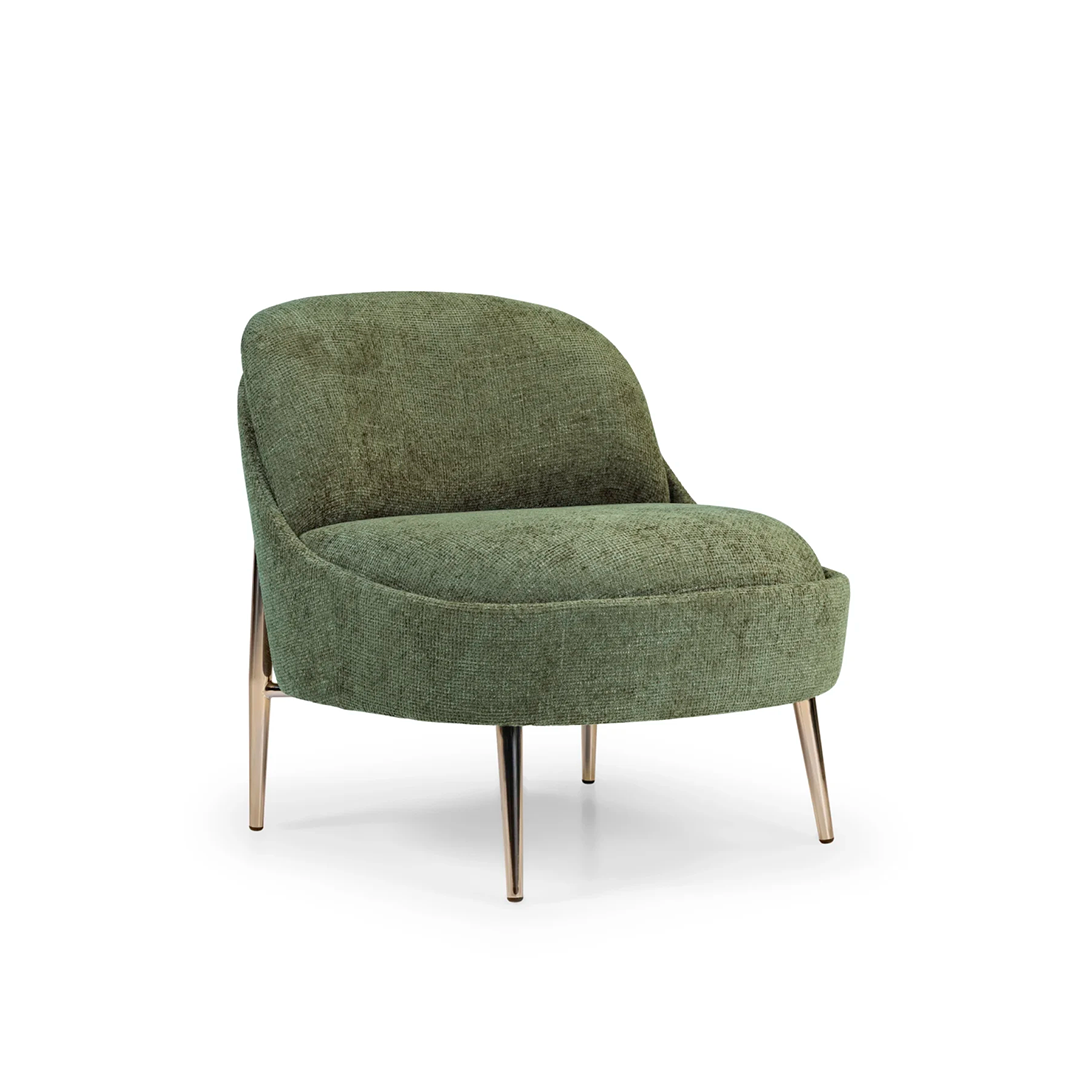 Poltrona Emy Base Inox - Design Contemporâneo Personalalizável