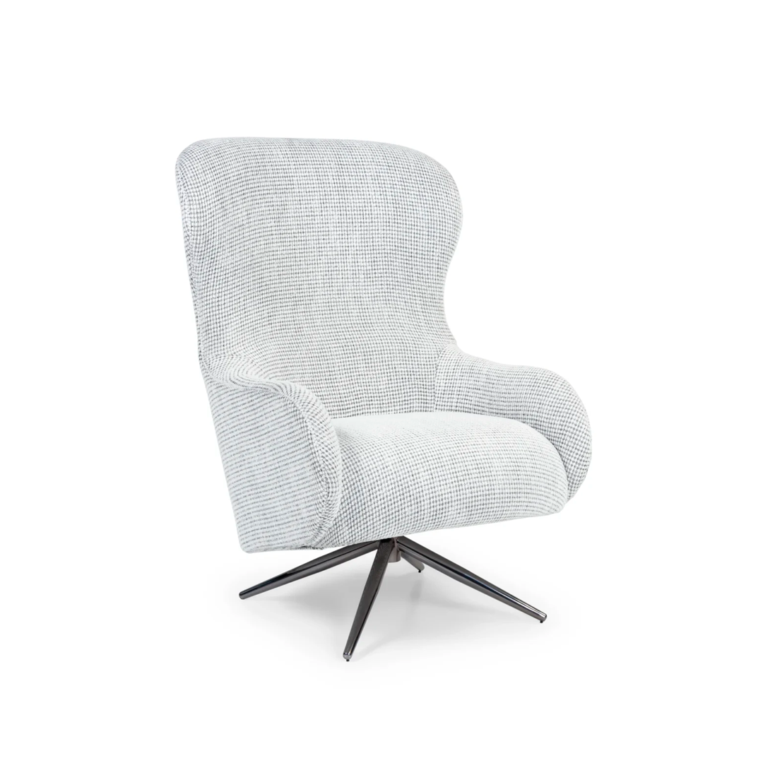 Poltrona Giratória Margot Base Inox - Espuma HR Personalizável