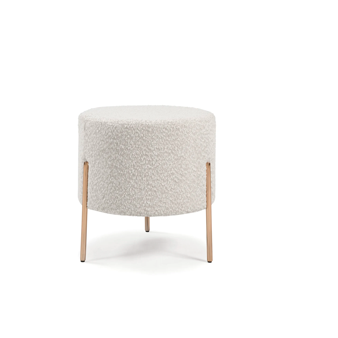 Puff Luck estofado em aço Inox 0,41 cm diametro