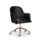 Cadeira Office Nora com braço giratória em inox