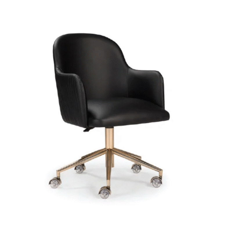 Cadeira Office Nora com braço giratória em inox