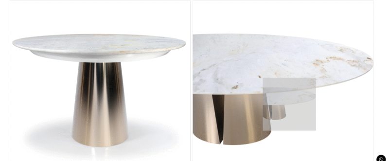 Mesa Fenda base aço Inox tampo personalizável - Imagem 3