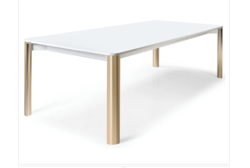 Mesa Livv Escal vidro 4mm braco base Inox escovado - Imagem 4