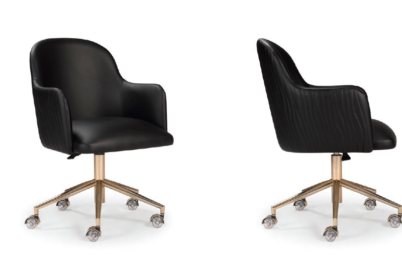 Cadeira Office Nora com braço giratória em inox