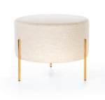 Puff Luck estofado em aço Inox 0,60 cm