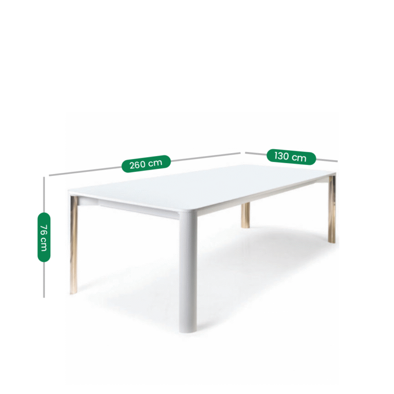Mesa Livv Escal vidro 4mm braco base Inox escovado - Imagem 2
