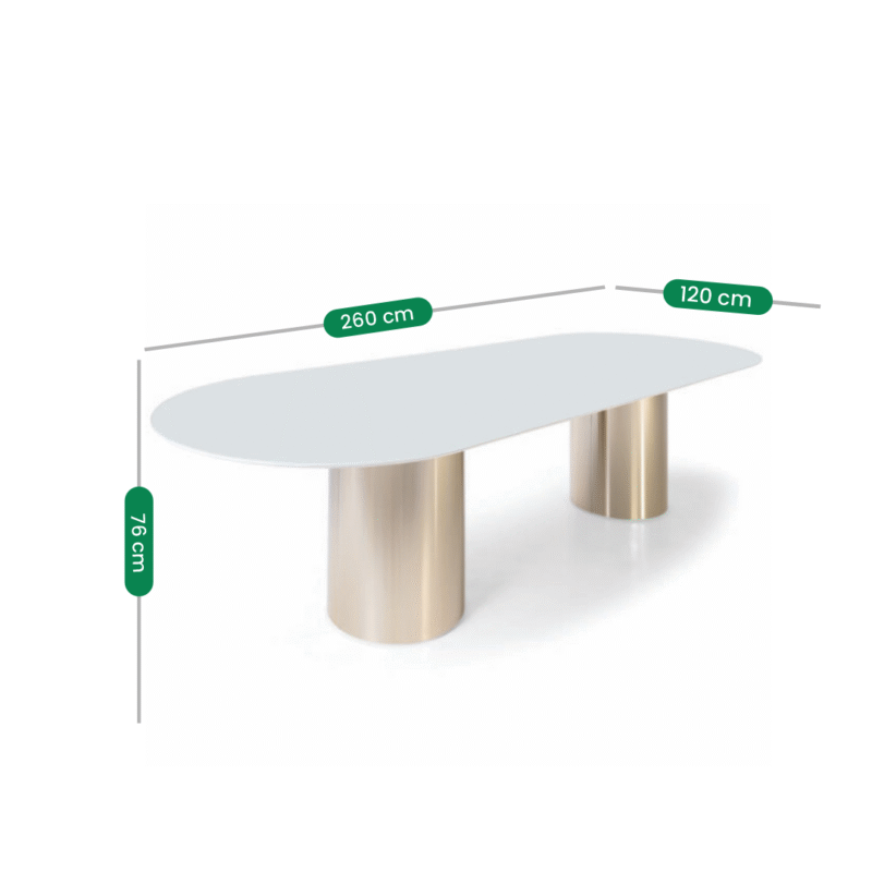Mesa Luna Escal base Inox Gold - Imagem 2