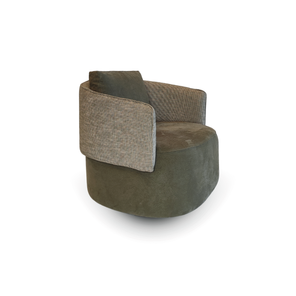 Poltrona giratória Ophelia revestimento personalizável