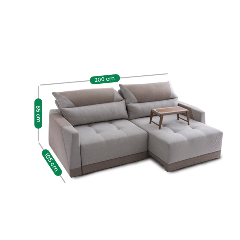Sofá Save retrátio com mesinha e opções de personalização - Imagem 2