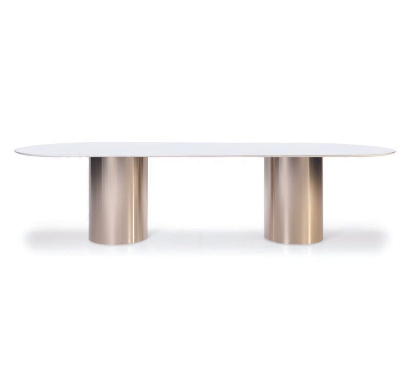 Mesa Luna Escal base Inox Gold - Imagem 3