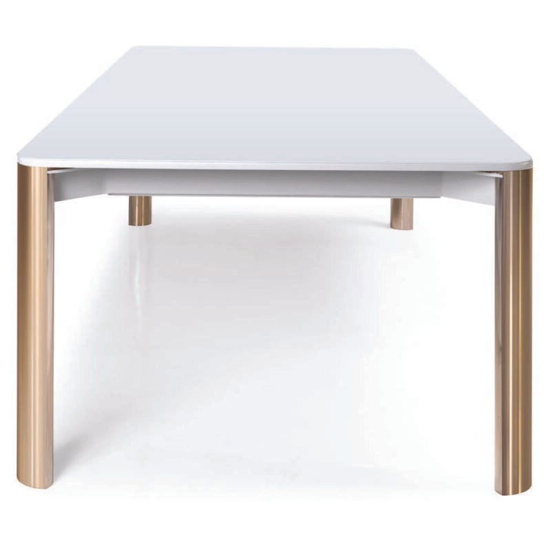 Mesa Livv Escal vidro 4mm braco base Inox escovado - Imagem 3
