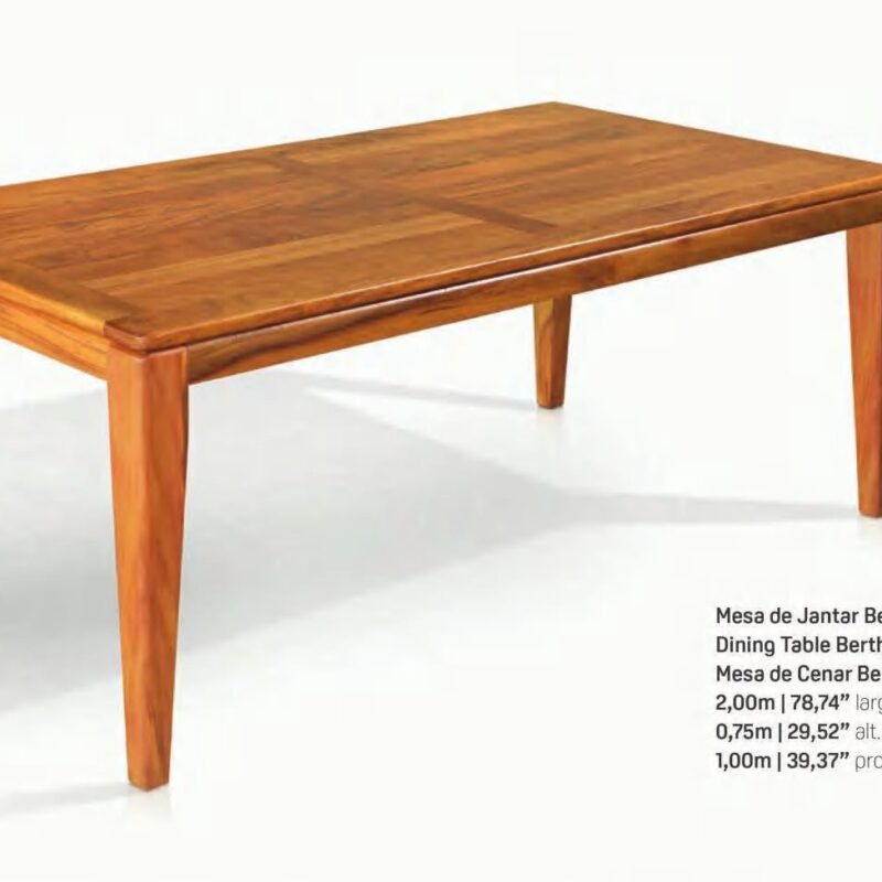 Mesa Bertha em Ipê Rosa pés em madeira