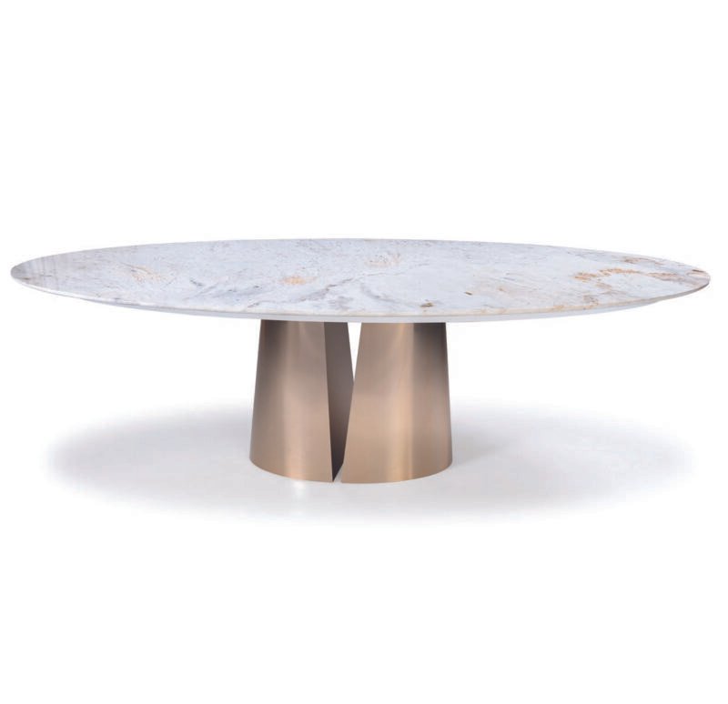 Mesa Fenda base aço Inox tampo personalizável - Imagem 6